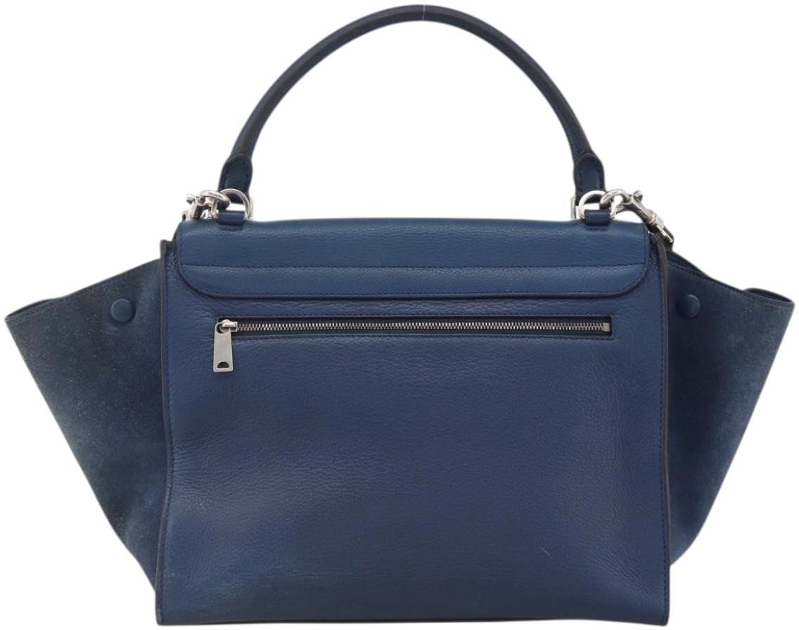Celine Celine Trapeze Bag Leather Medium Blauw