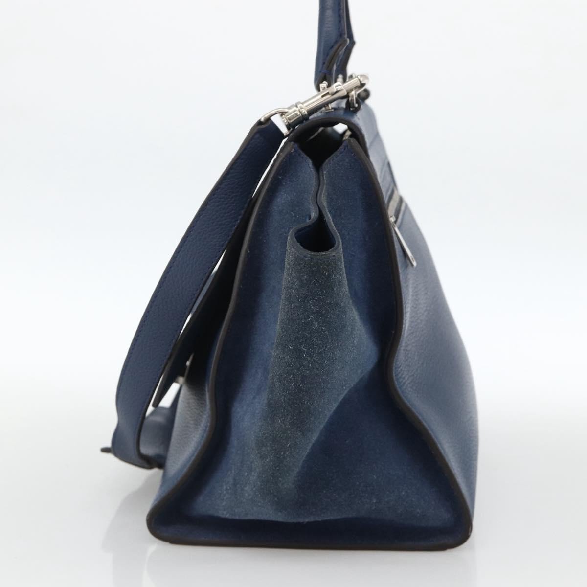 Celine Celine Trapeze Bag Leather Medium Blauw