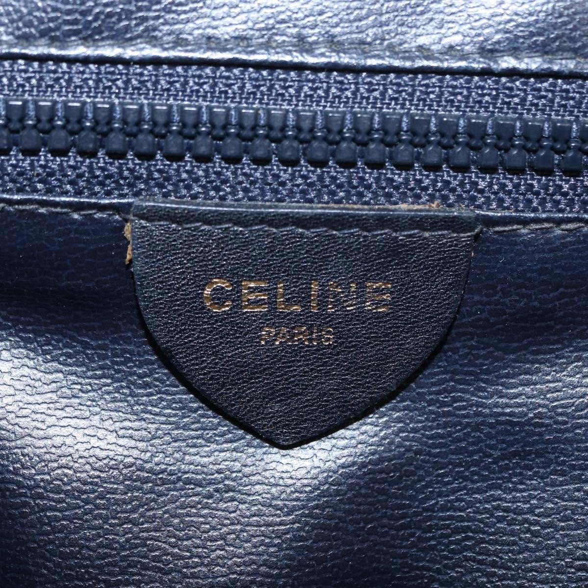 Celine Vintage Macadam Canvas and Leather Zwart