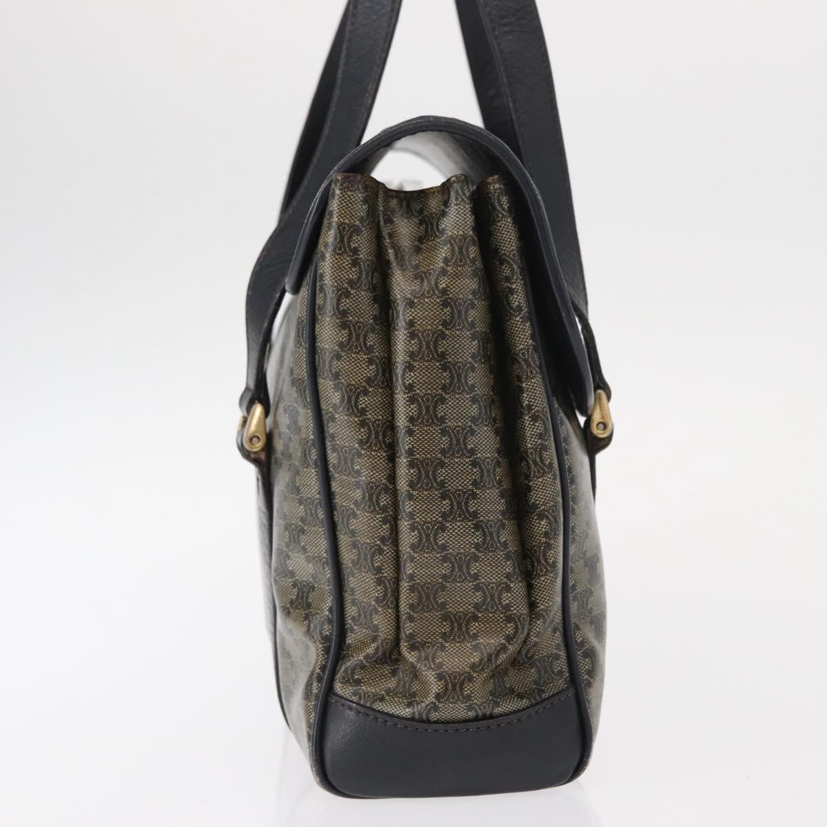 Celine Vintage Macadam Canvas and Leather Zwart