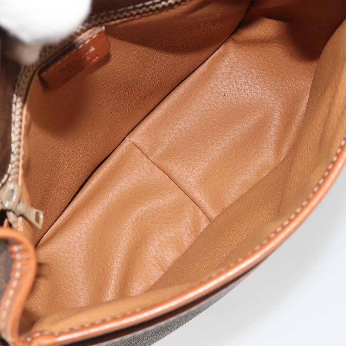 Celine Vintage Macadam Canvas and Leather Bruin