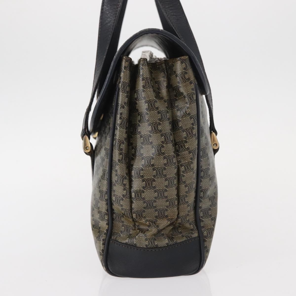 Celine Vintage Macadam Canvas and Leather Zwart