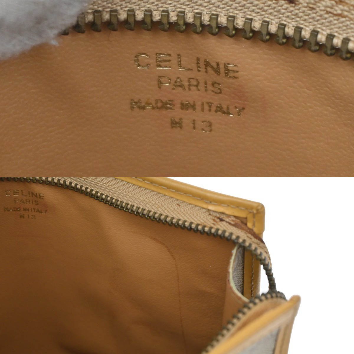 Celine Macadam Pochette Canvas and Leather Beige