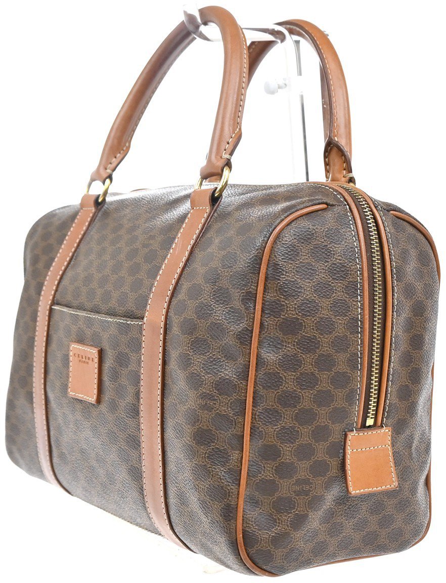 Celine Macadam Handbag Macadam with leather Medium Bruin