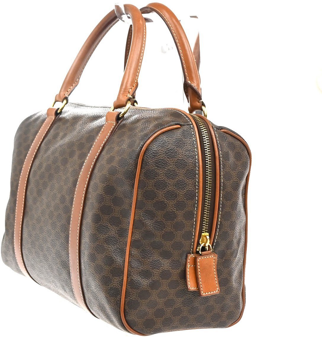 Celine Macadam Handbag Macadam with leather Medium Bruin