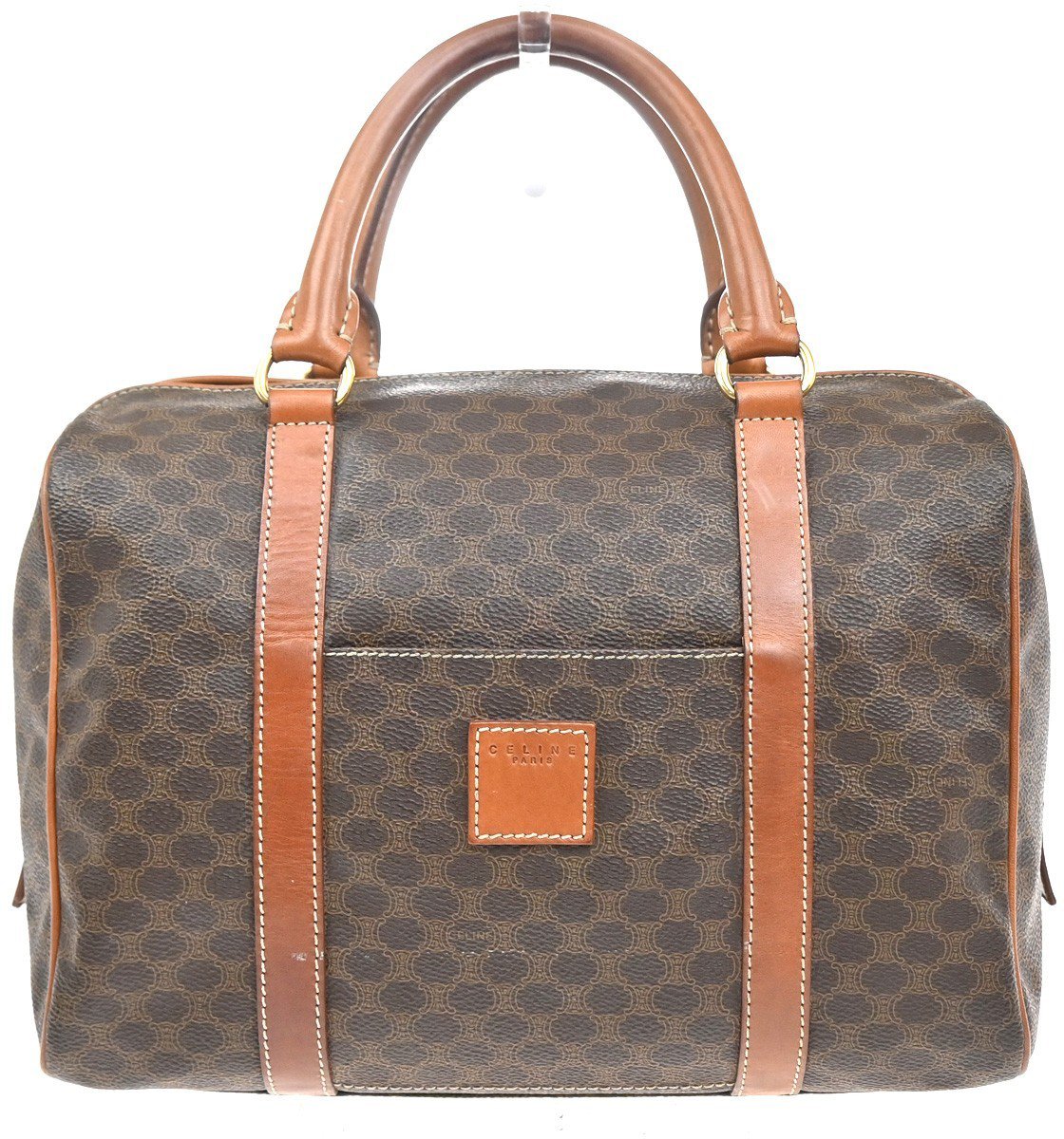 Celine Macadam Handbag Macadam with leather Medium Bruin