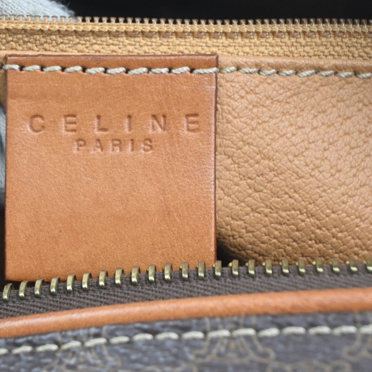 Celine Macadam Handbag Macadam with leather Medium Bruin