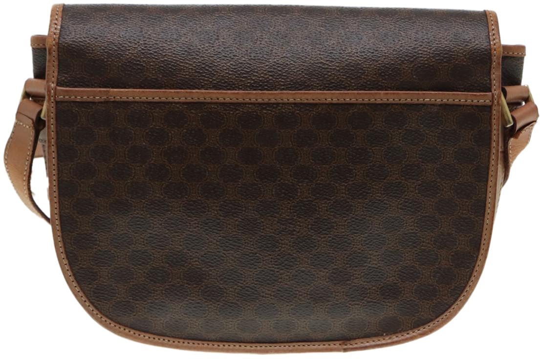 Celine Celine Vintage Saddle Flap Shoulder Bag Macadam Coated Canvas Small Bruin