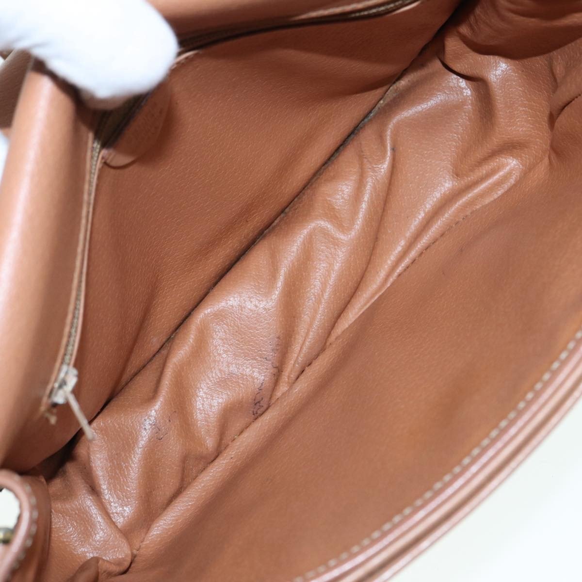 Celine Celine Vintage Saddle Flap Shoulder Bag Macadam Coated Canvas Small Bruin