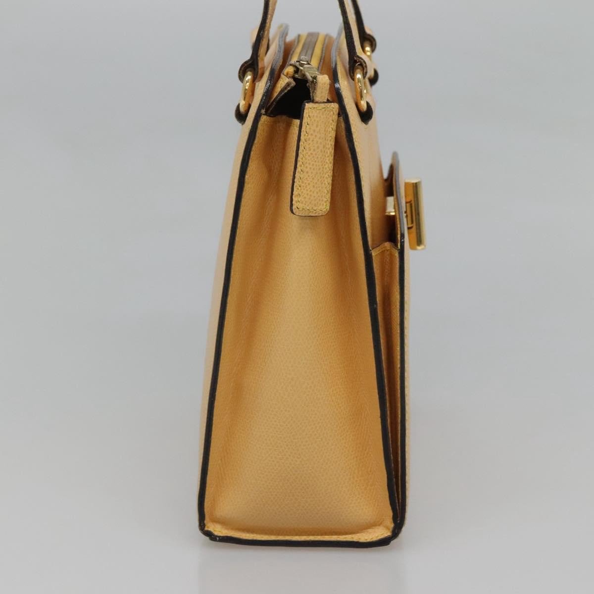 Celine Vintage Turnlock Leather Geel