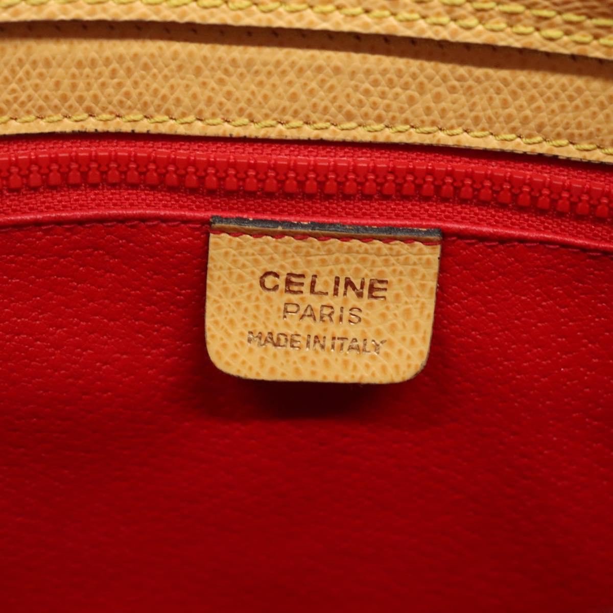 Celine Vintage Turnlock Leather Geel
