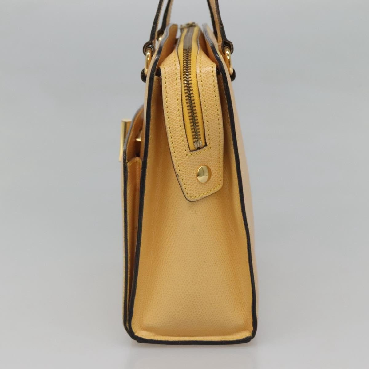 Celine Vintage Turnlock Leather Geel