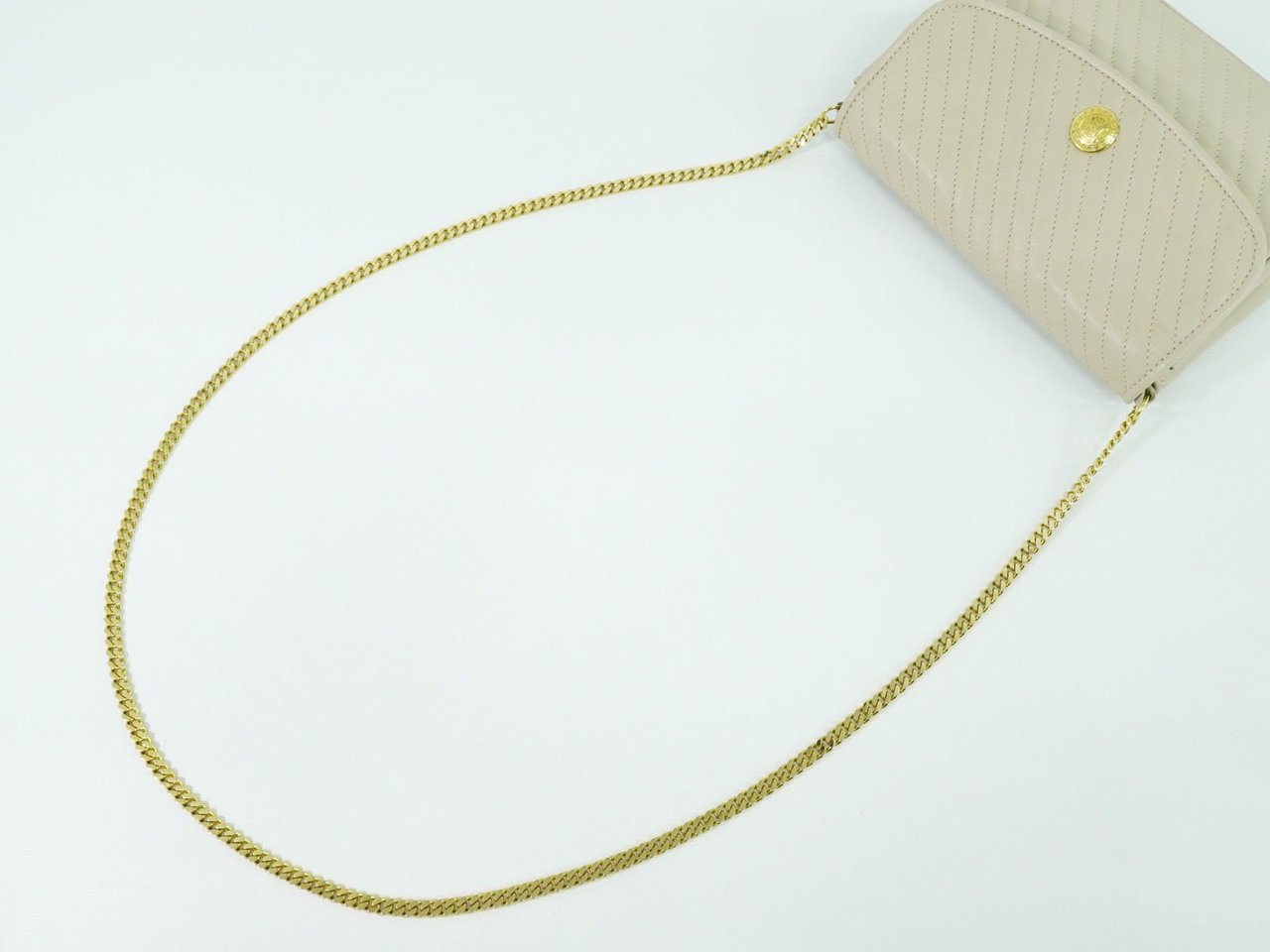 Celine Celine Vintage Flap Shoulder Bag Quilted Leather Beige