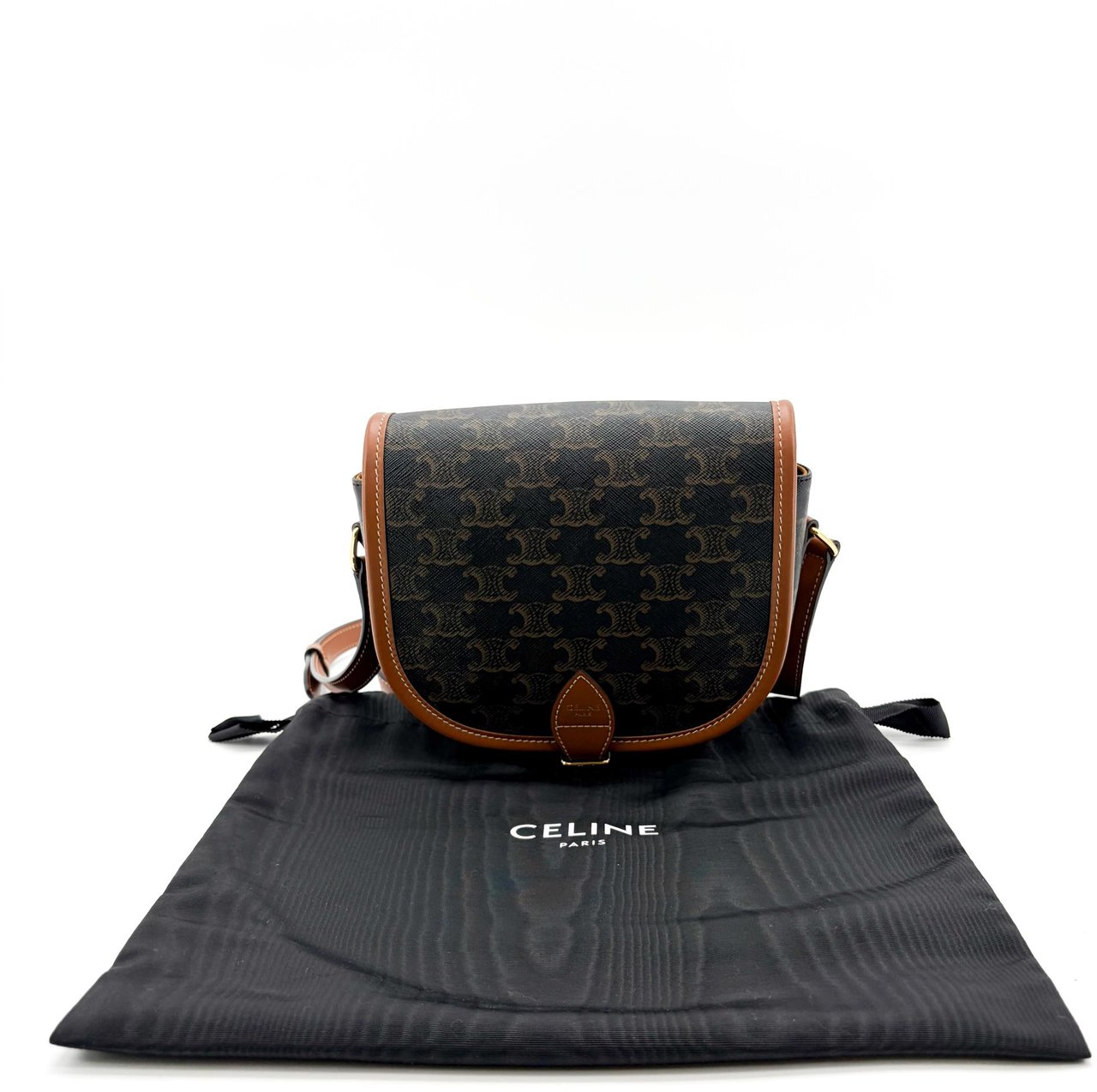 Celine Cuir Triomphe Folco Bag Leather Divers