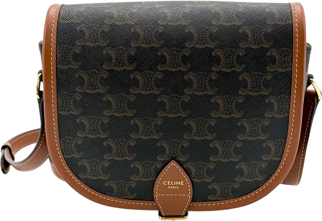 Celine Cuir Triomphe Folco Bag Leather Divers