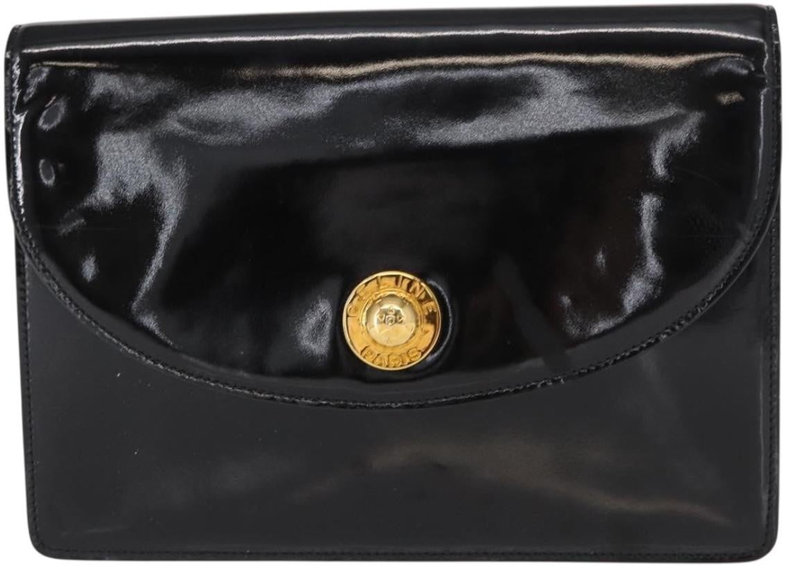 Celine Clutch Bag ENAMEL Zwart