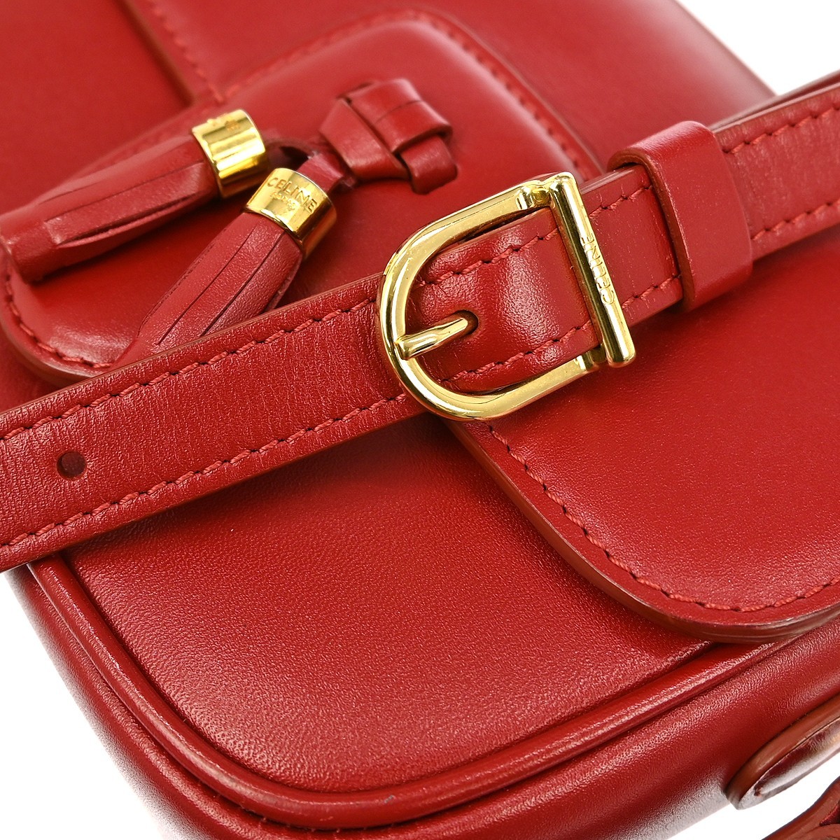 Celine Celine Tassels Bag Leather Medium Rood