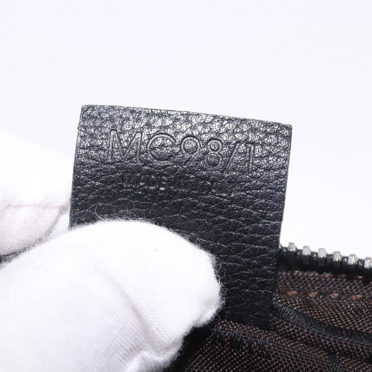 Celine Vintage Zip Wristlet Clutch Leather Zwart