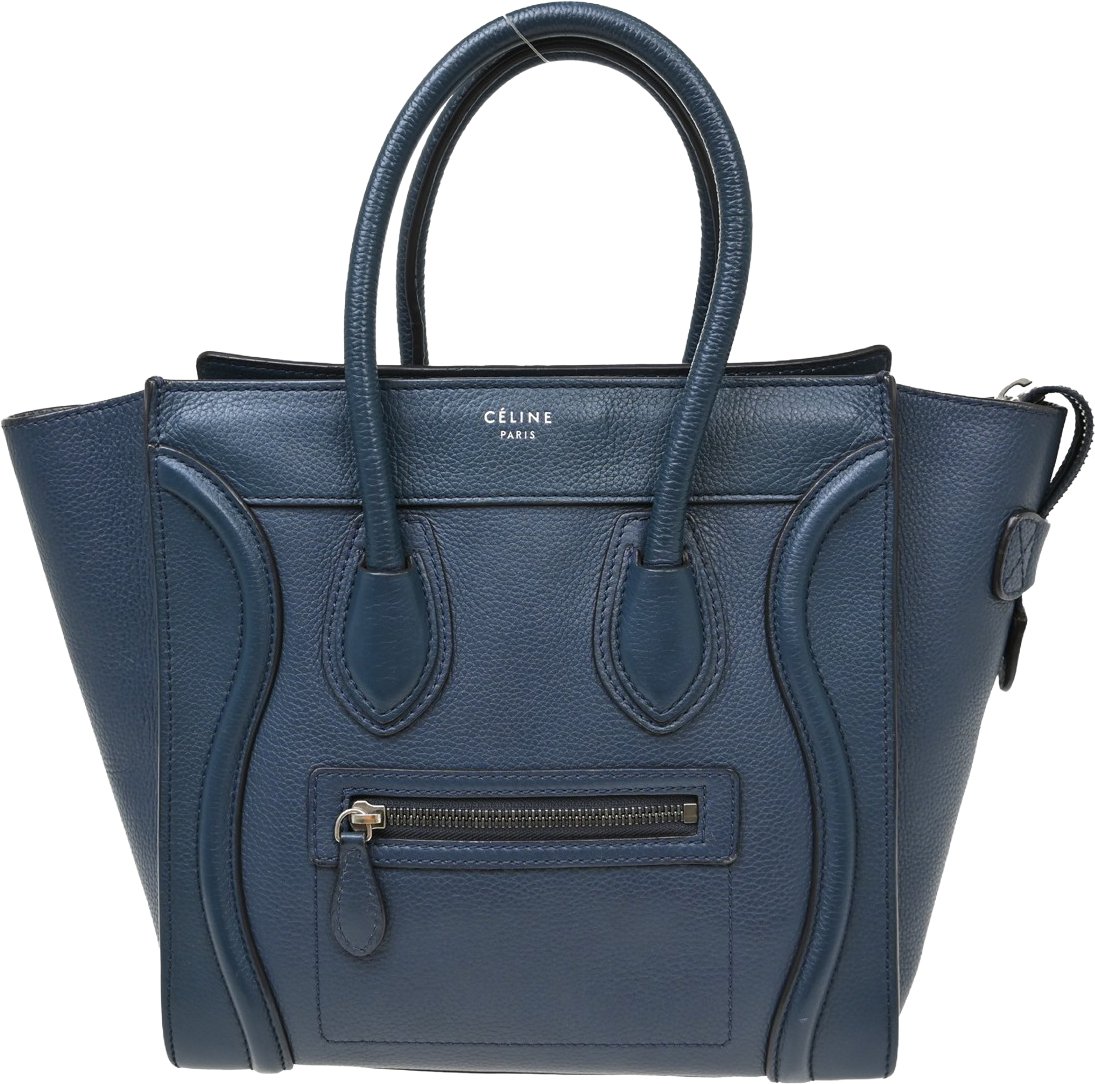 Celine Luggage Bag Smooth Leather Mini Blauw