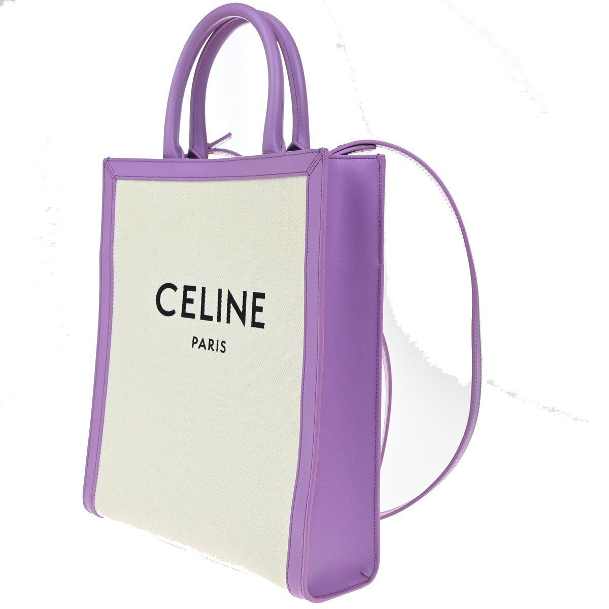 Celine Celine Vertical Cabas Tote Canvas with Leather Small Paars