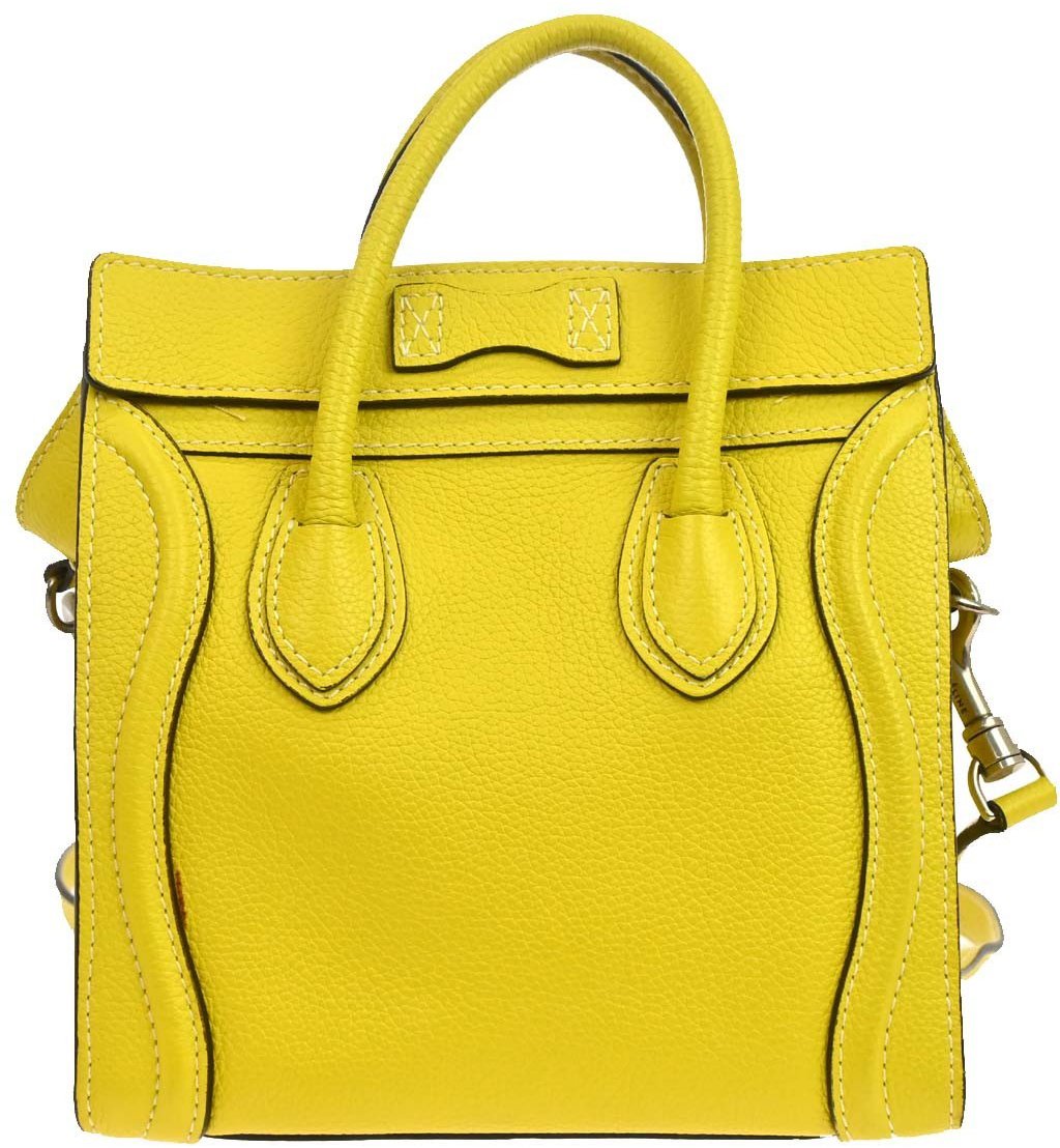 Celine Luggage Grainy Leather Nano Geel