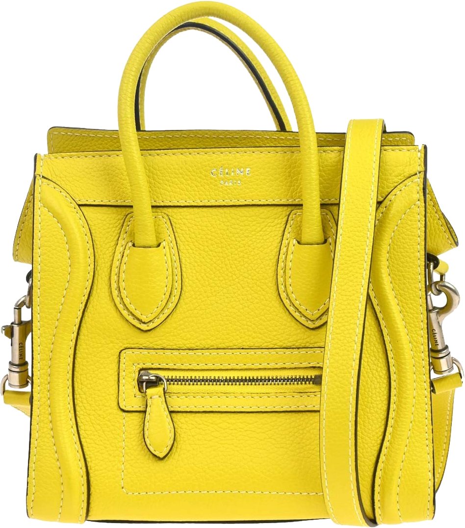 Celine Luggage Grainy Leather Nano Geel