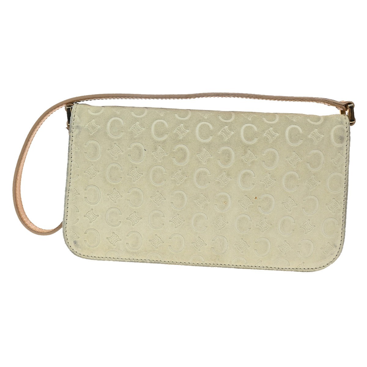 Celine C Macadam Shoulder bag Suede Beige