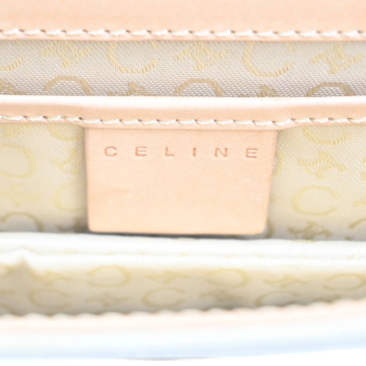 Celine C Macadam Shoulder bag Suede Beige