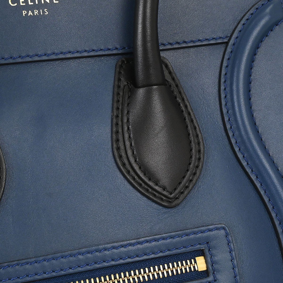 Celine Luggage Smooth Leather Nano Blauw