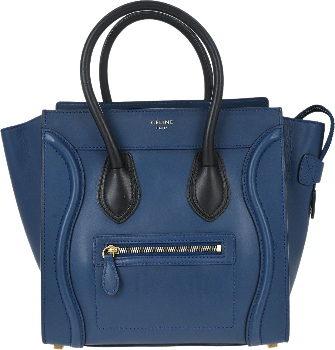 Celine Luggage Smooth Leather Nano Blauw
