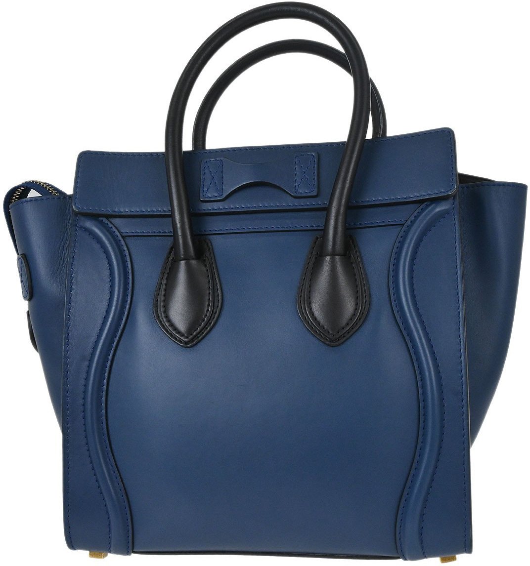 Celine Luggage Smooth Leather Nano Blauw