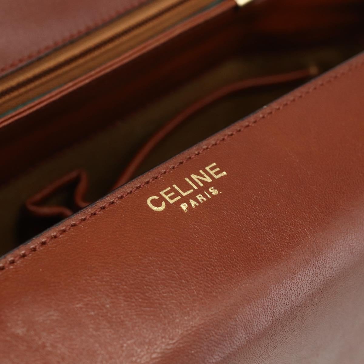 Celine Celine Triomphe Shoulder Bag Leather Bruin