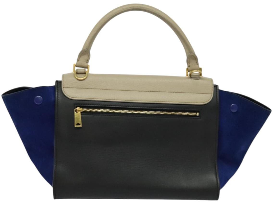 Celine Celine Tricolor Trapeze Bag Leather Large Beige