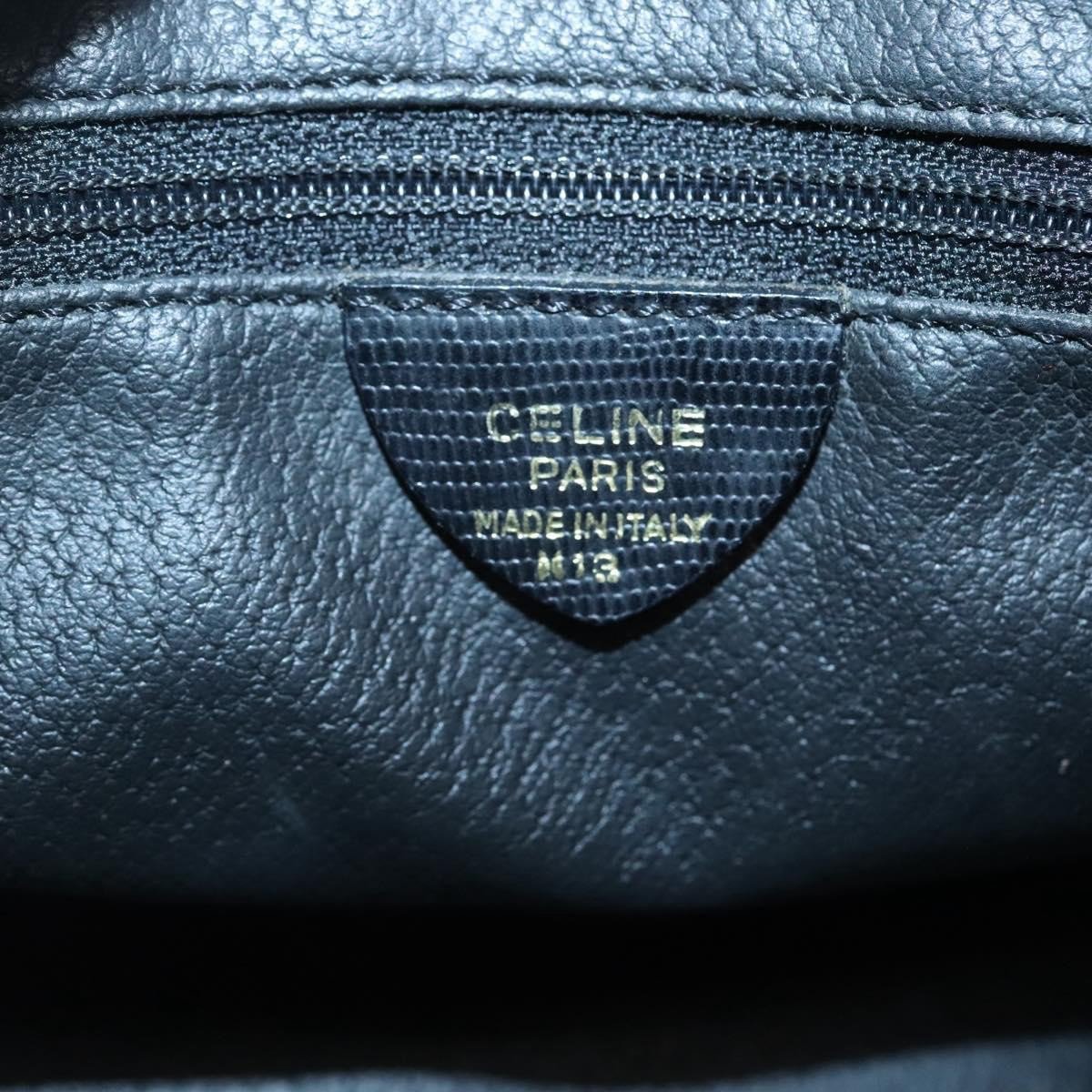Celine Circle Logo Leather Zwart