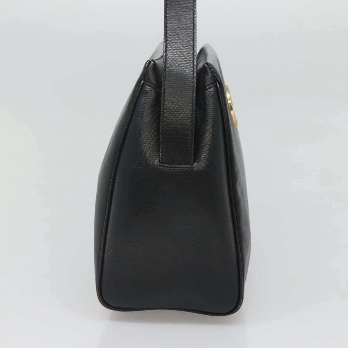 Celine Circle Logo Leather Zwart
