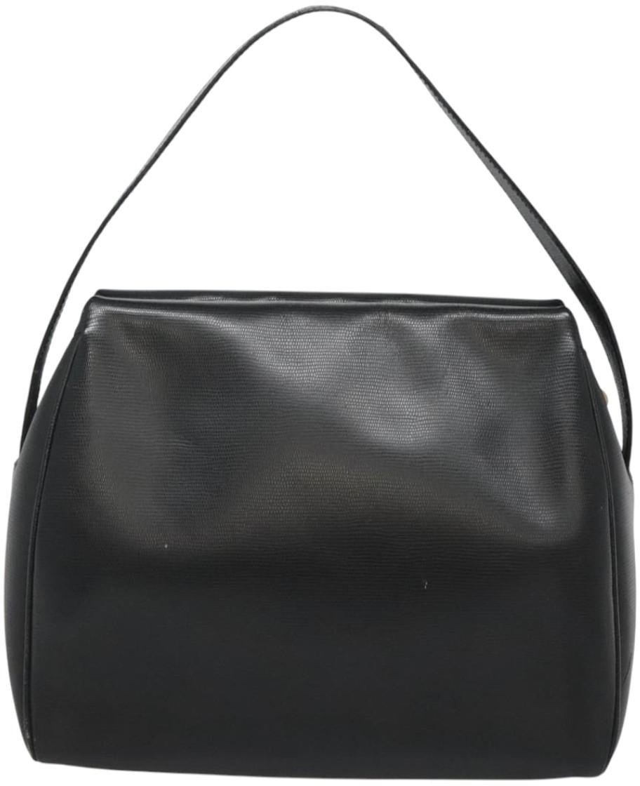 Celine Circle Logo Leather Zwart