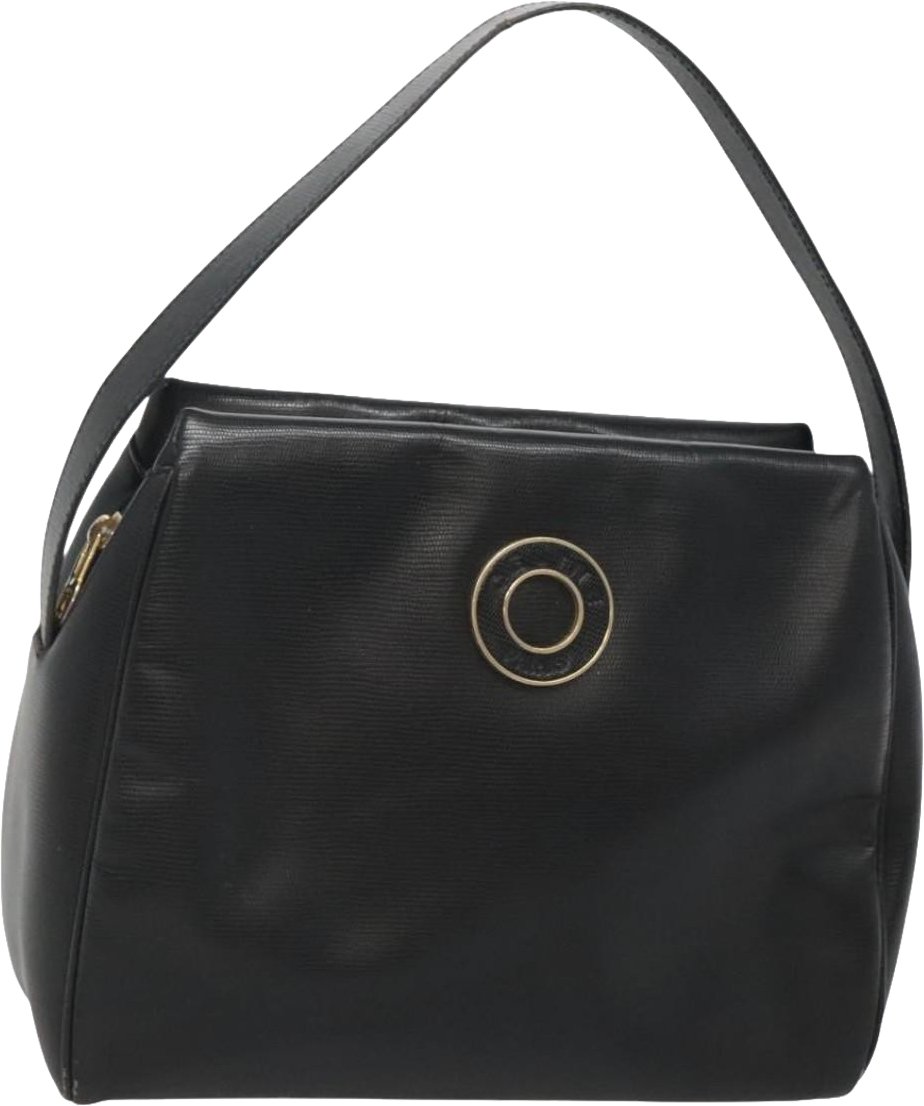 Celine Circle Logo Leather Zwart