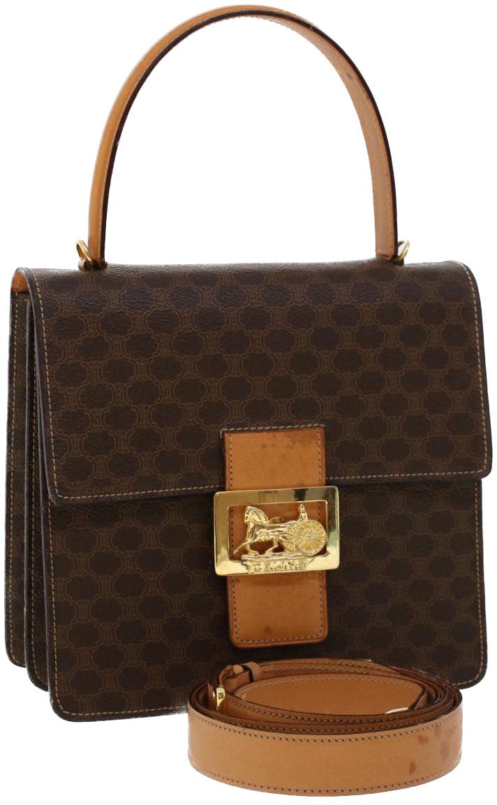 Celine Celine C Macadam Handbag PVC Leather Bruin