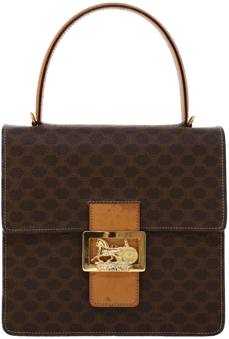 Celine Celine C Macadam Handbag PVC Leather Bruin