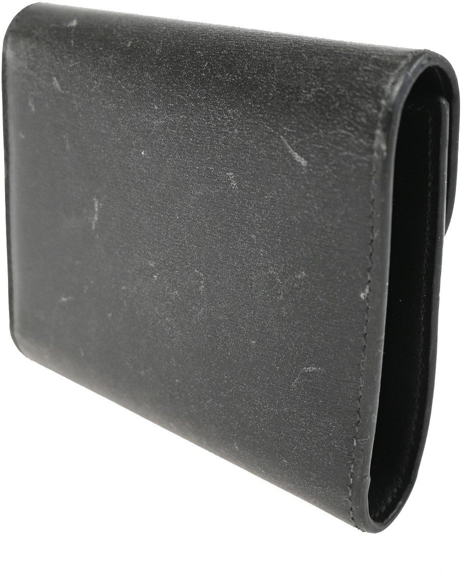 Celine Celine Triomphe Trifold Wallet Leather Small Zwart