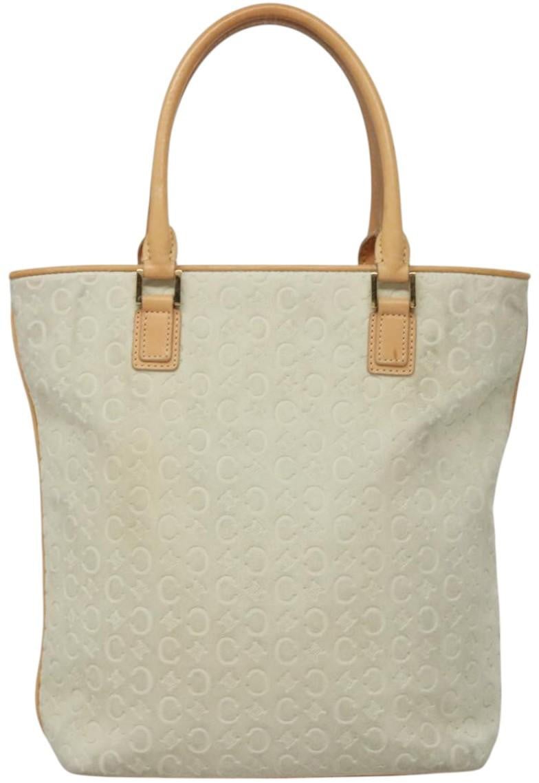 Celine Celine Vintage Macadam Tote bag C Macadam Suede Wit