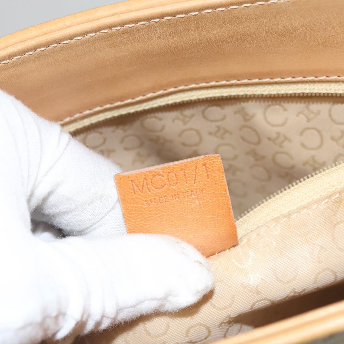 Celine Celine Vintage Macadam Tote bag C Macadam Suede Wit