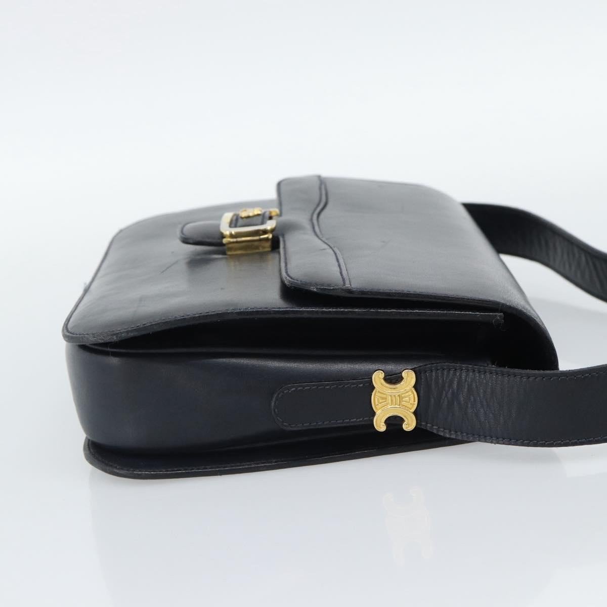 Celine Vintage Horse Carriage Bag Trihomphe leather Navy