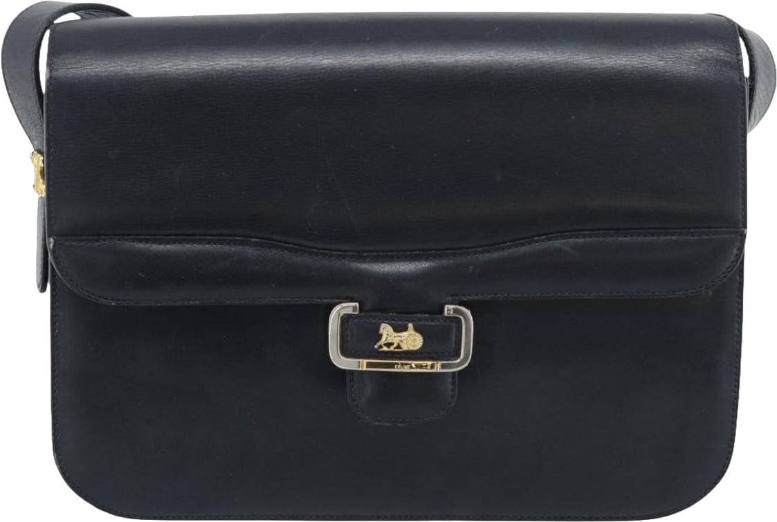 Celine Vintage Horse Carriage Bag Trihomphe leather Navy