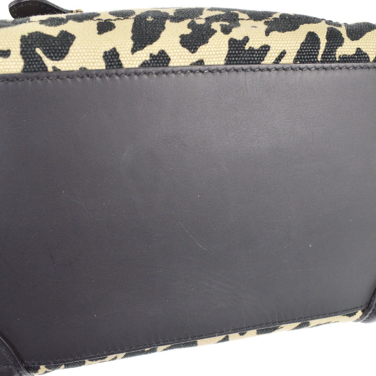 Celine Celine Luggage Bag Printed Canvas and Leather Mini Zwart