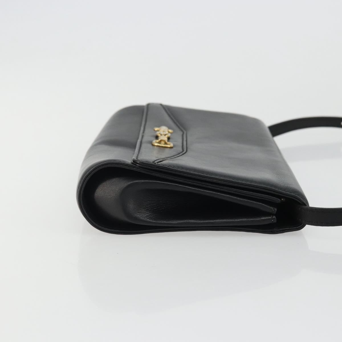 Celine Vintage Horsebit Sling Leather Zwart