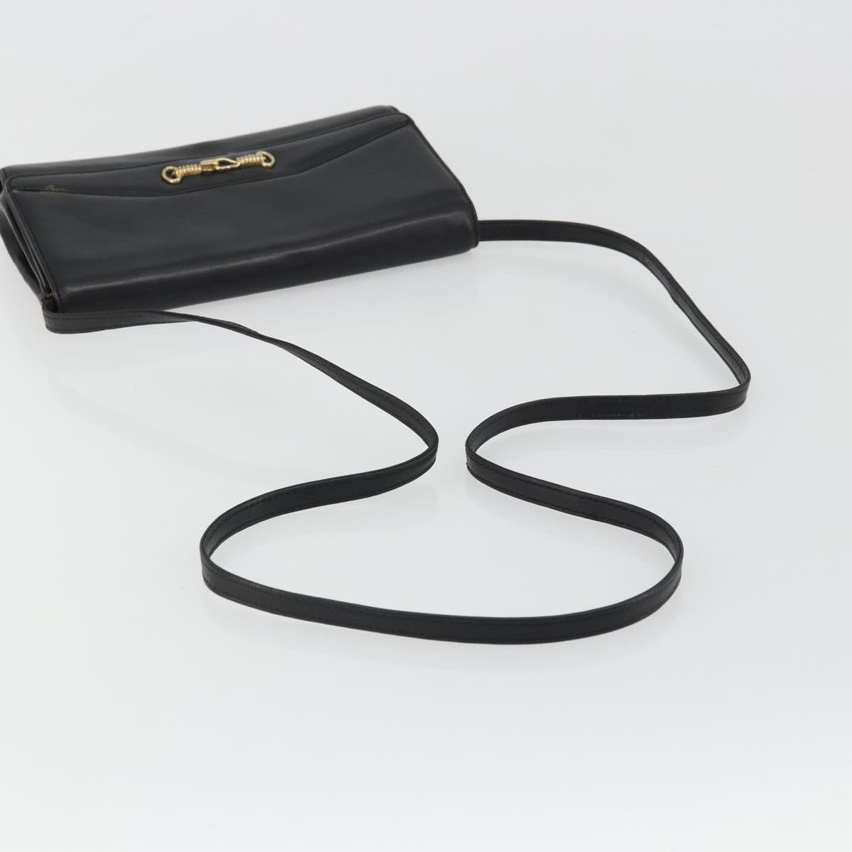 Celine Vintage Horsebit Sling Leather Zwart