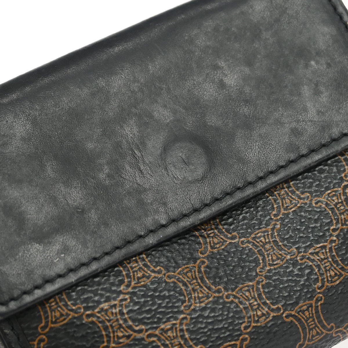 Celine Celine Vintage Bifold Wallet Macadam Coated Canvas Compact Zwart