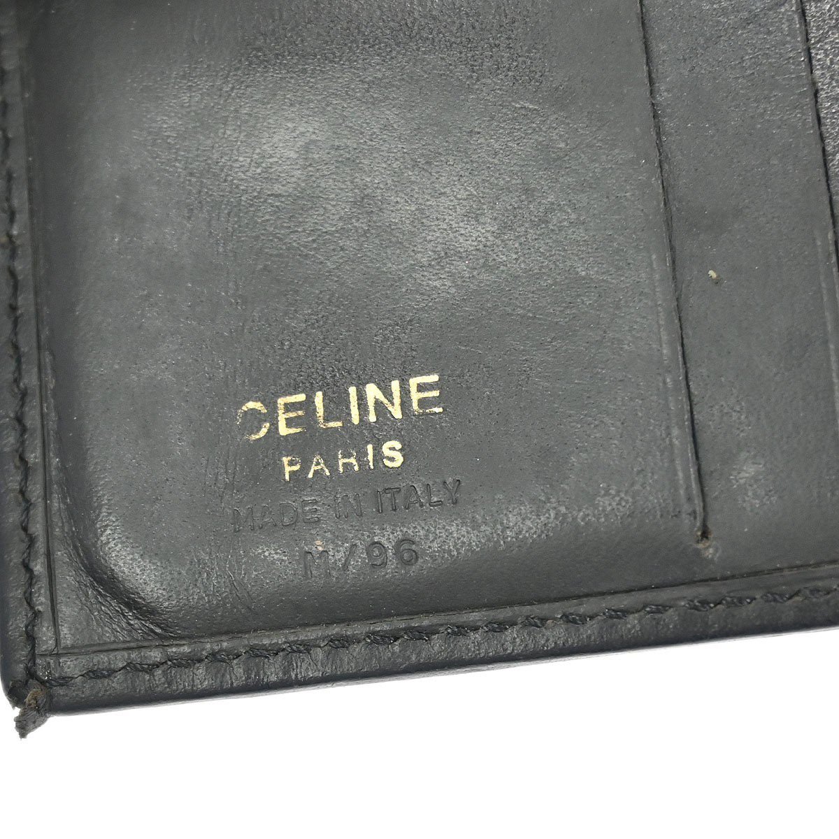 Celine Celine Vintage Bifold Wallet Macadam Coated Canvas Compact Zwart