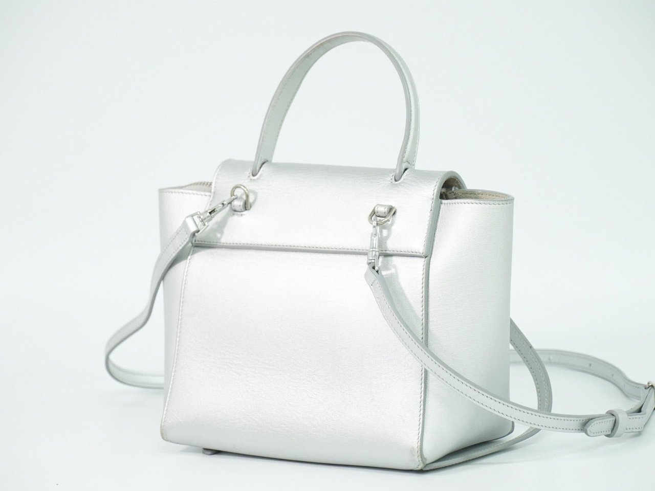 Celine Celine Belt Bag Textured Leather Nano Zilver